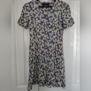 Purple Floral Button Down Midi Summer Dress